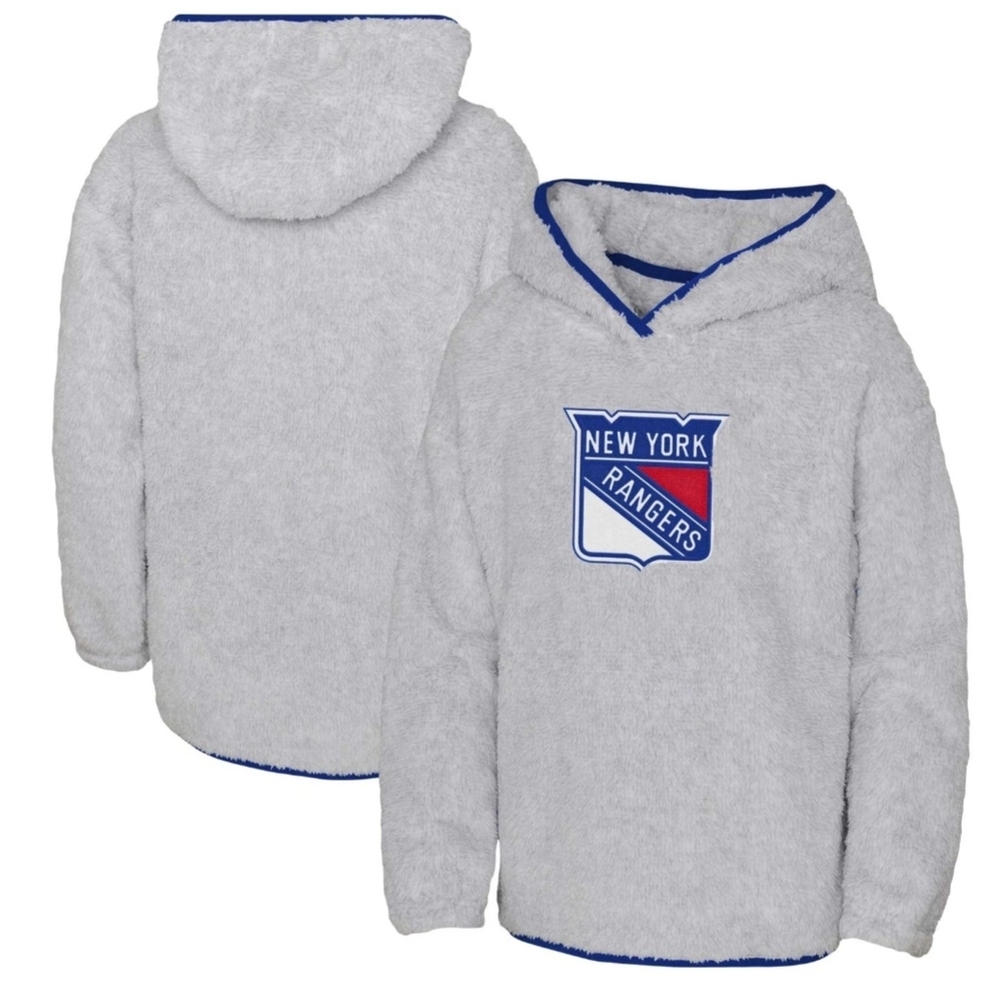 NHL New York Rangers Gray and‎ Blue Ultimate Teddy Youth Girl's Hoodie